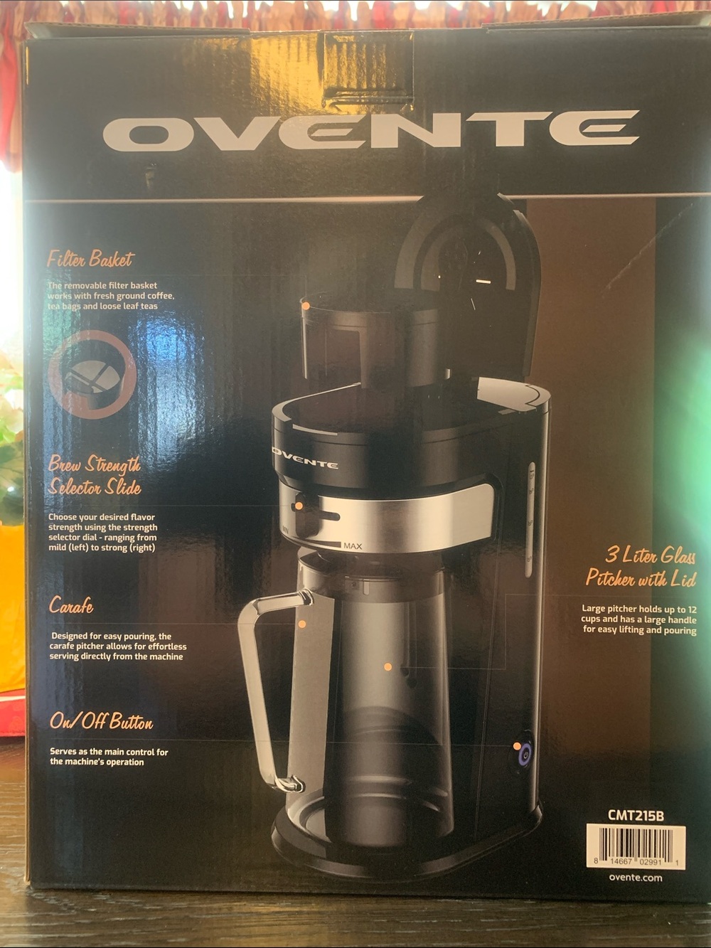 NEVER USED! Ovente Black Iced Tea & Coffee Maker - Picture 2 of 3